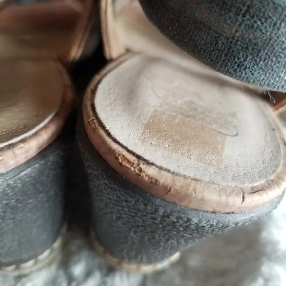 Donald J Pliner Metal Wedge Sandals Slingback  9.5 - Picture 8 of 10